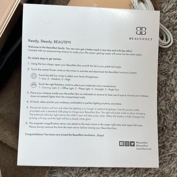 Beautifect Box Matte Black Travel Light Up Vanity Table Case Storage Organizer - Picture 12 of 13